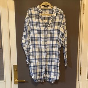 Frank & Eileen Navy and White Checkered Shirt
